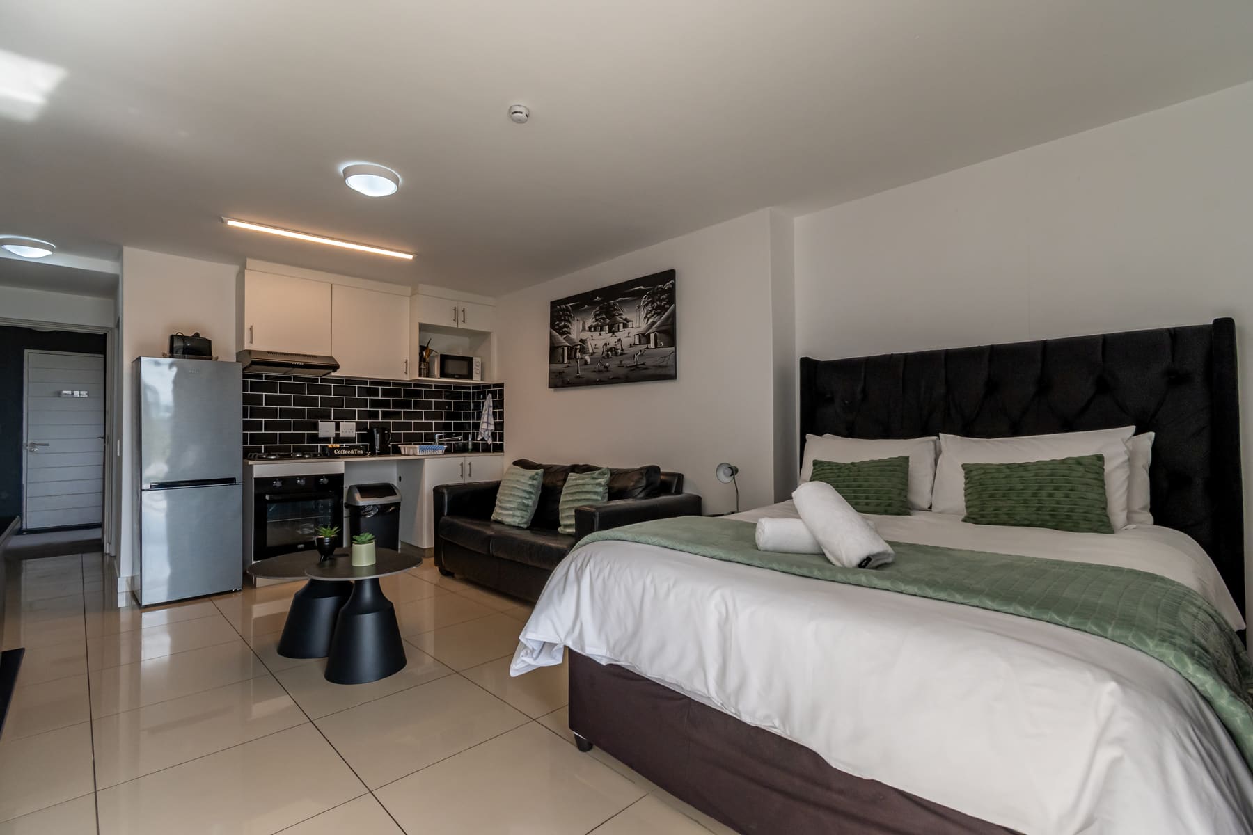 Dining and living space in Studio Sage
